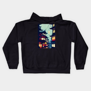 The Beautiful Japanese Town. Kids Hoodie